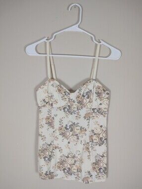 Talula Cream Floral Bustier Cami Size Medium